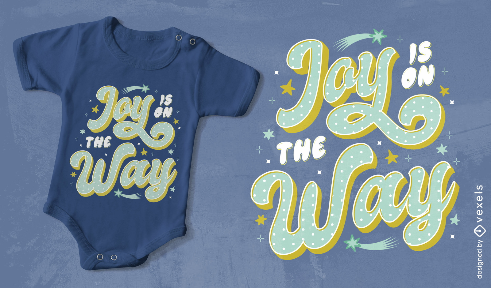 Joy está en camino diseño de camiseta de anuncio de bebé