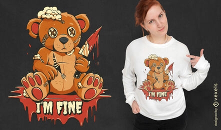 Scary teddy bear t-shirt design