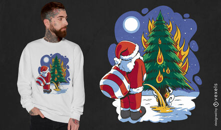 Design de camiseta de xixi de Papai Noel