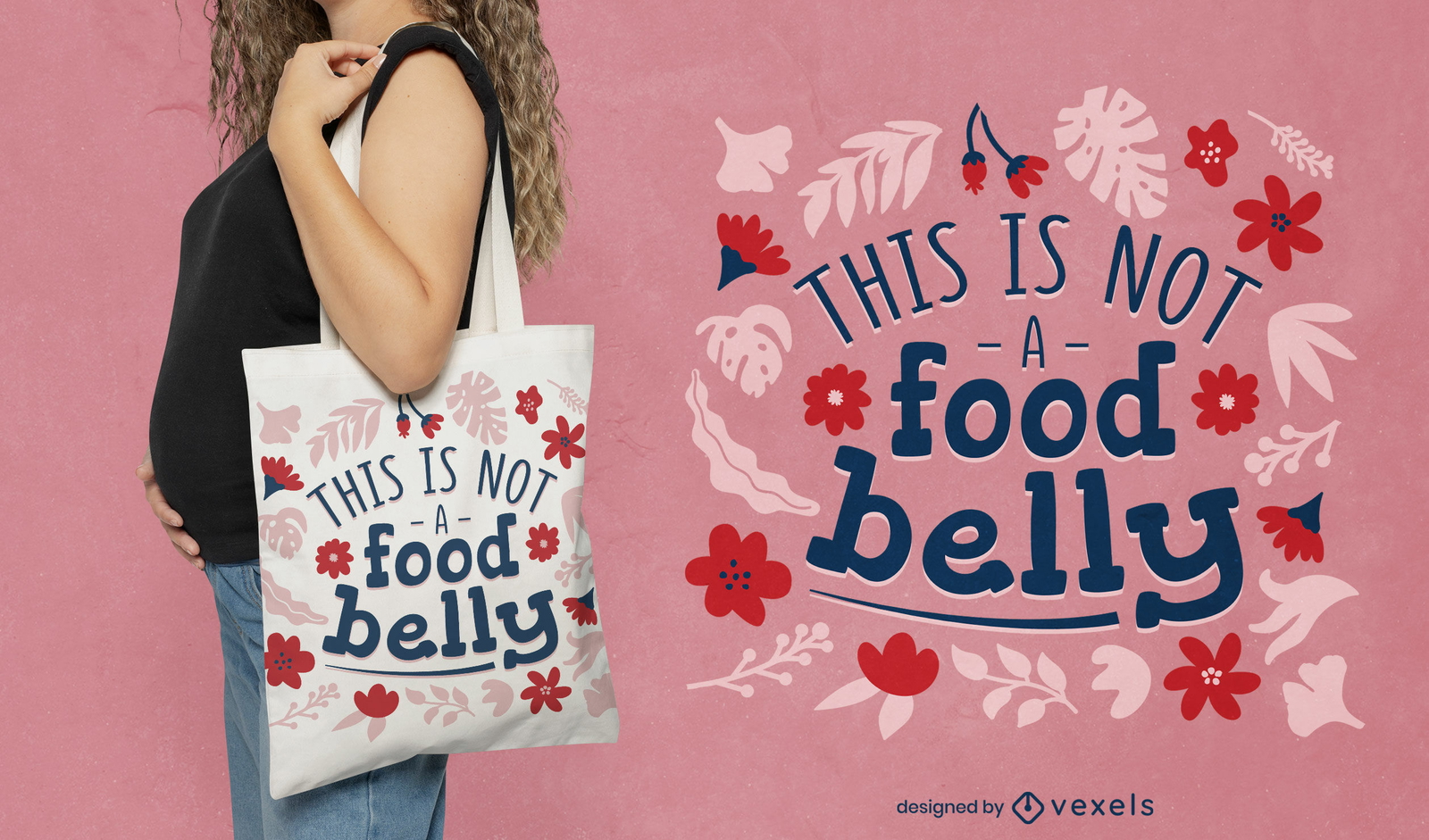 It's not a food belly tote bag design