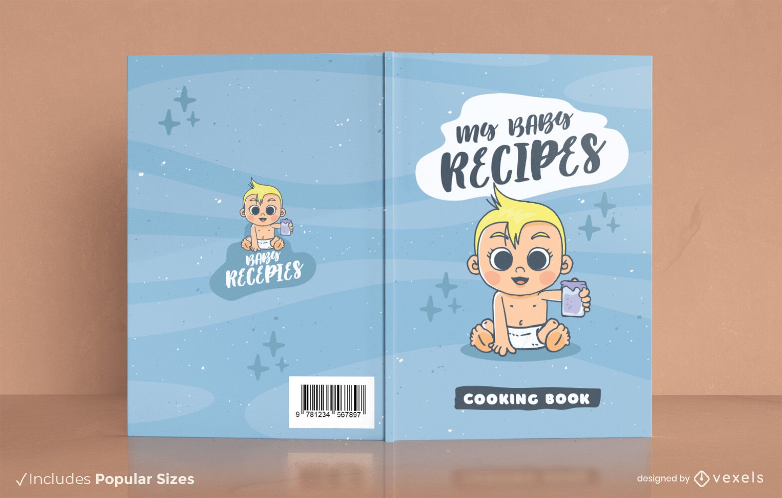 Dise?o de portada del libro de recetas de mi beb? KDP