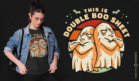 Double boo sheet funny Halloween ghosts pun t-shirt design