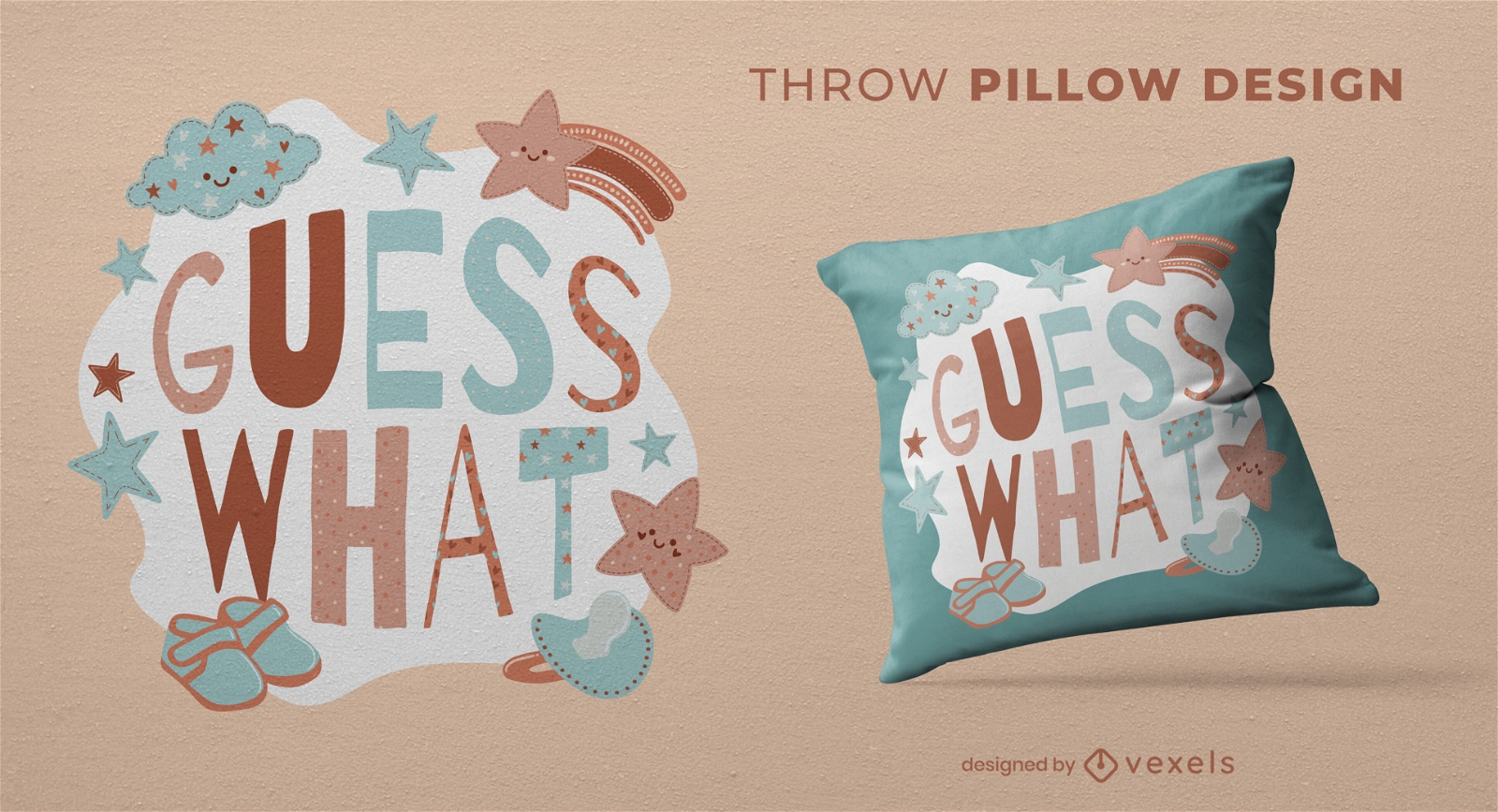 Guess what baby announcement throw pillow design