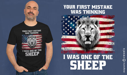 American flag and lion t-shirt design