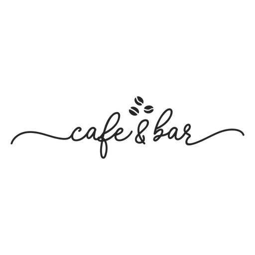 Cita de café y bar en un guión largo y florido Diseño PNG