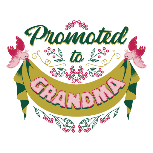 Promovido a citação de avó em estilo vintage Desenho PNG
