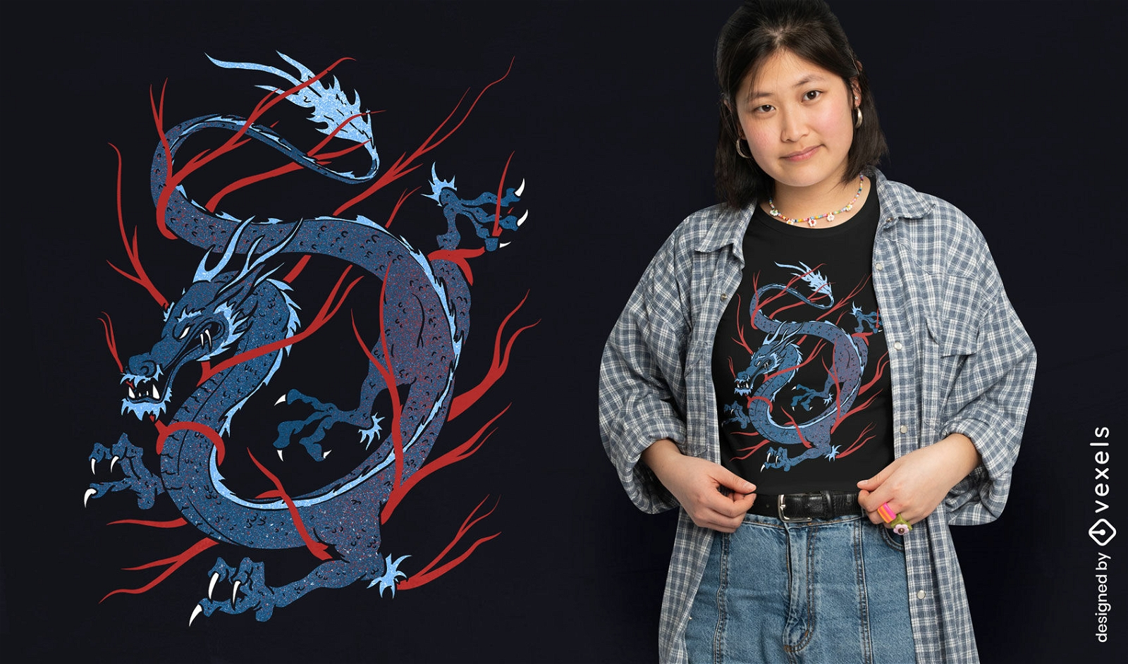 Design de t-shirt de dragão chinês tradicional