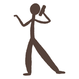 Human silhouette drawn in cave painting style PNG Design
