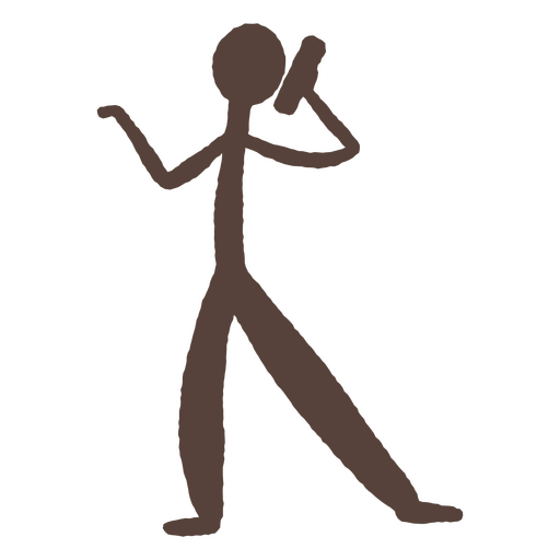 Human silhouette drawn in cave painting style PNG Design