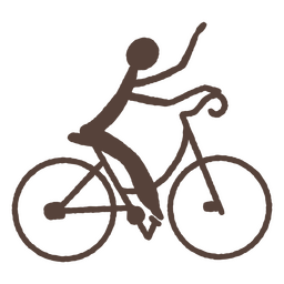 Man biking in cave painting style PNG Design