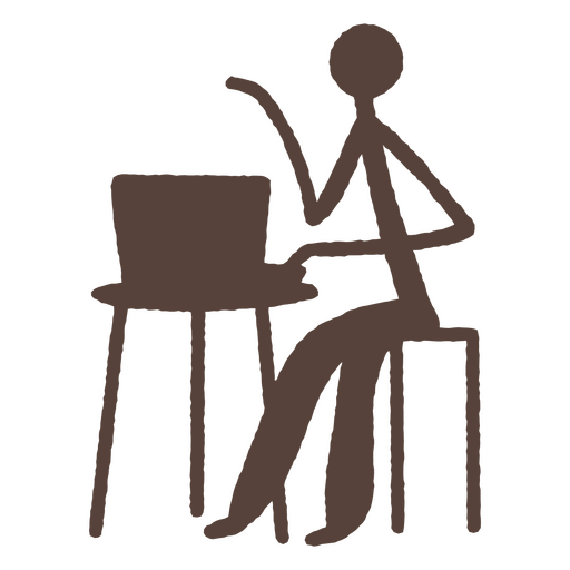 Office man in cave painting style PNG Design
