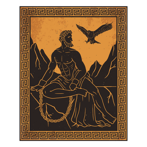 Prometheus and the eagle PNG Design
