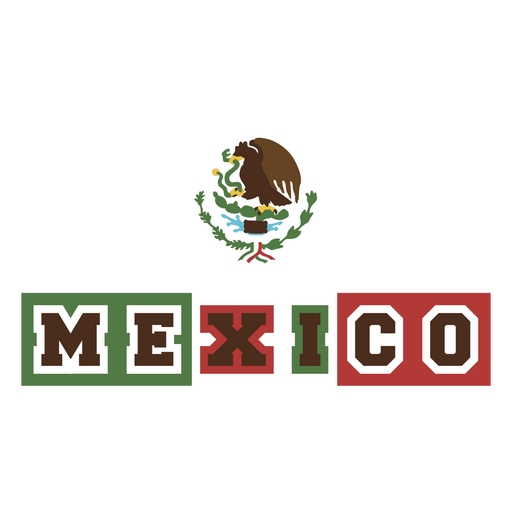 El nombre de México escrito en un escudo nacional Diseño PNG