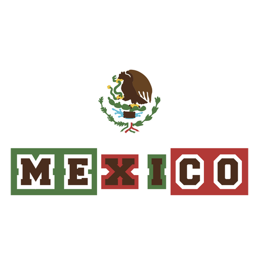 Nome do México escrito em um emblema nacional Desenho PNG