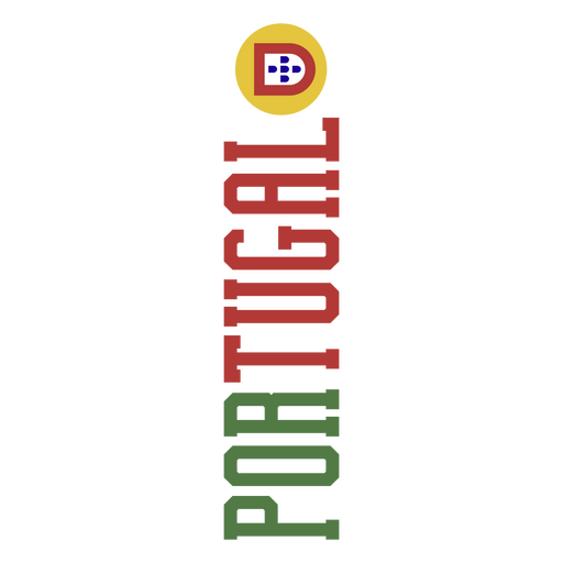 Portugals Name auf einem nationalen Emblem geschrieben PNG-Design