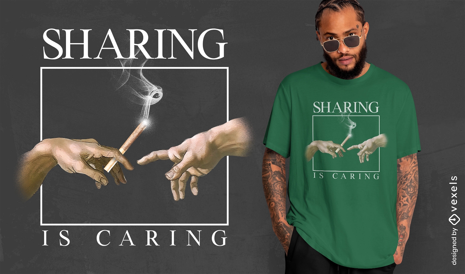Compartir es cuidar el dise?o de camiseta PSD de marihuana
