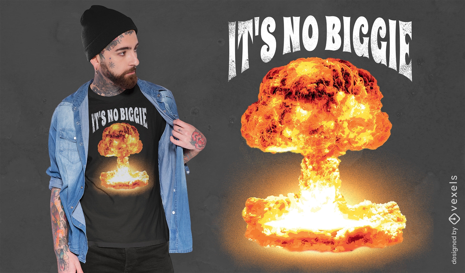 Kein Biggie-Explosions-PSD-T-Shirt-Design