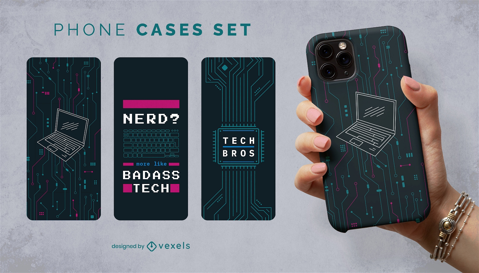 Tech nerd phone case set