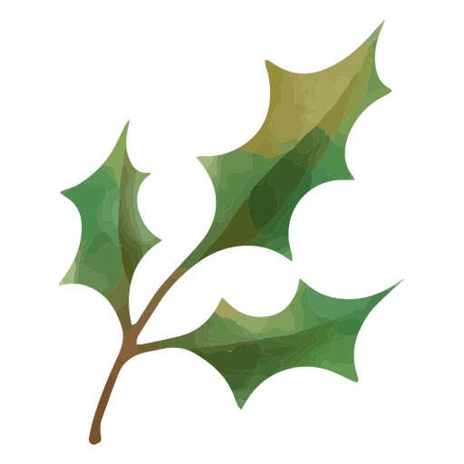 Holly leaf in watercolor style PNG Design