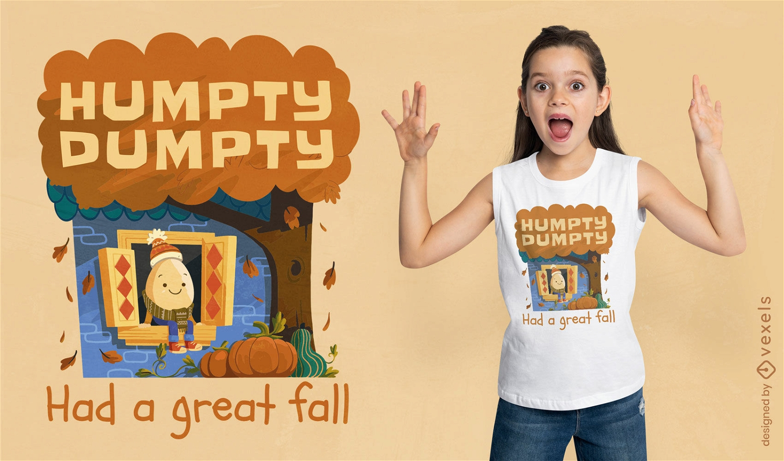 Design de camiseta de outono Humpty Dumpty
