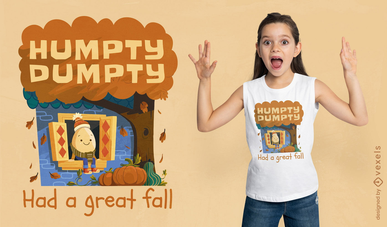 Diseño de camiseta de otoño Humpty Dumpty