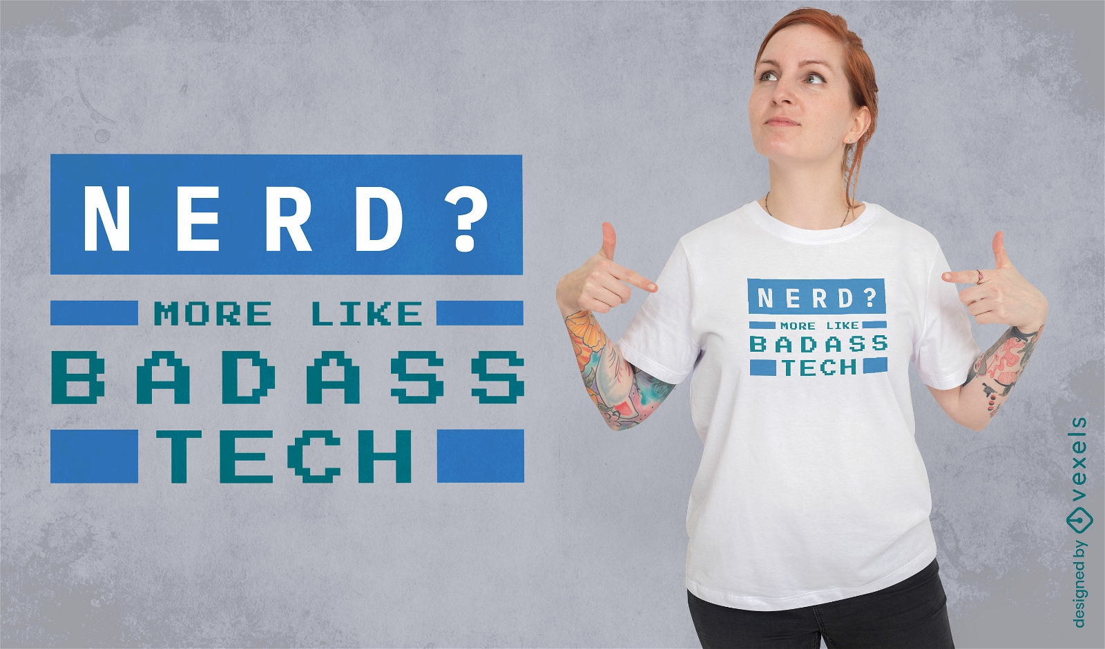 Badass tech t-shirt design
