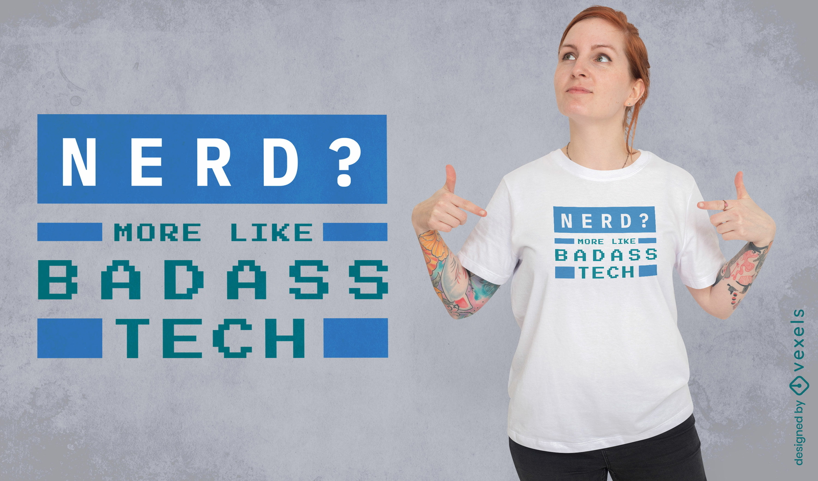 Diseño de camiseta de tecnología Badass