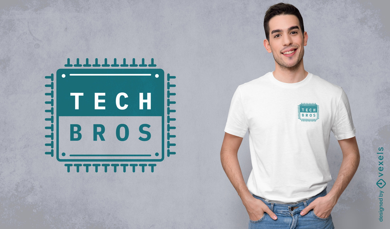 Diseño de camiseta de hermanos tecnológicos.