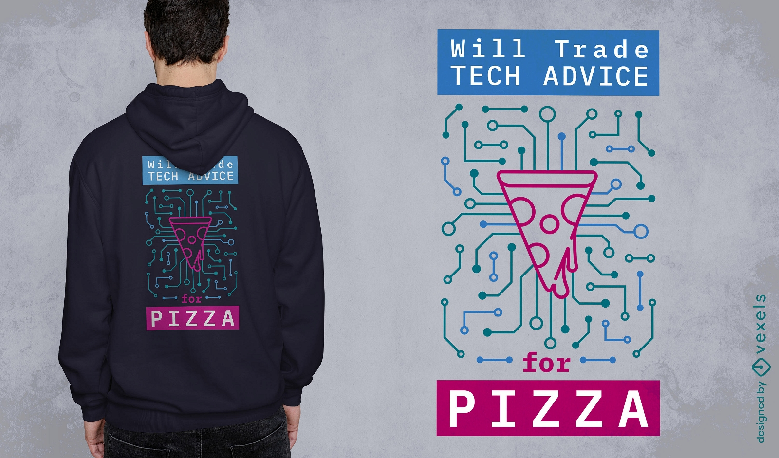 Handelstechnische Beratung f?r Pizza-T-Shirt-Design