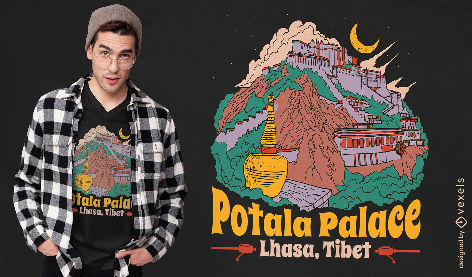 Diseño de camiseta del palacio potala.