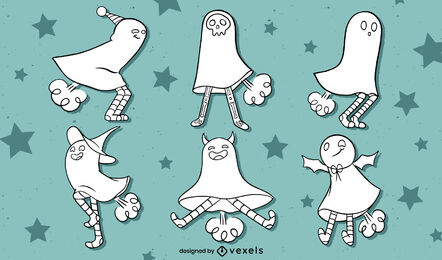 Farting ghosts character set