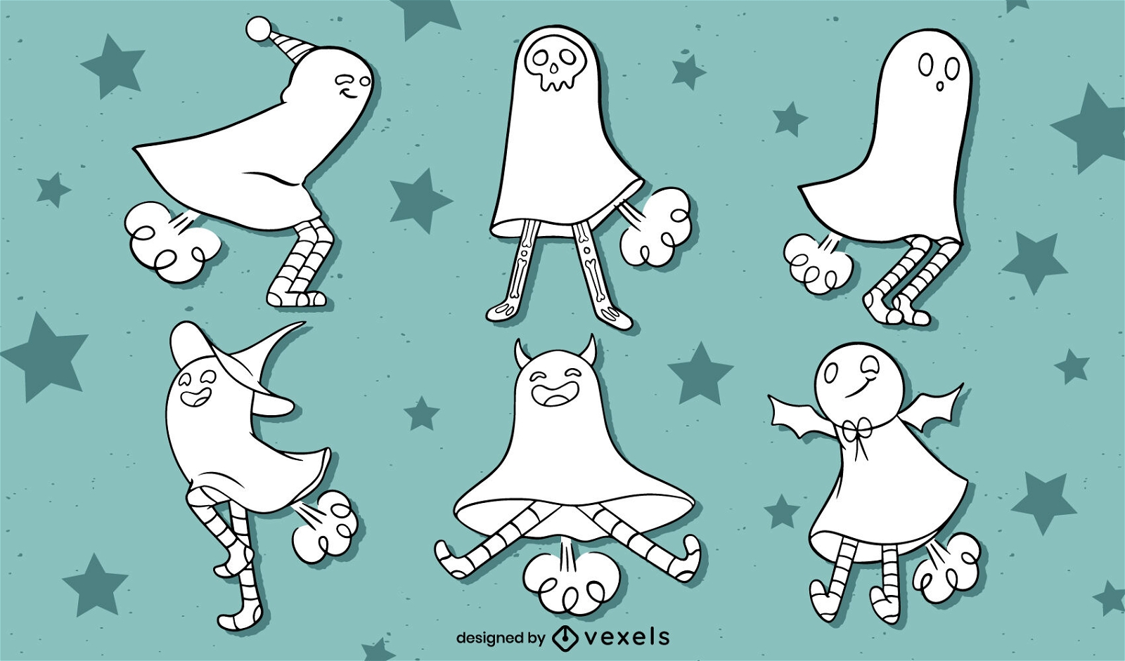 Farting ghosts character set