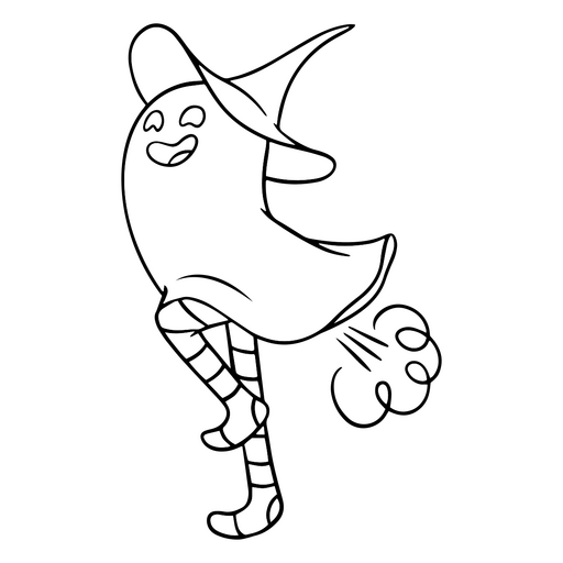 Farting ghost drawing PNG Design