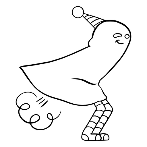 Draw of a farting ghost PNG Design