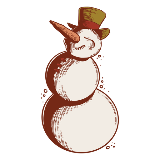 Snowman illustration christmas PNG Design
