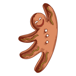 Ilustración de hombre de pan de jengibre navidad Diseño PNG Transparent PNG