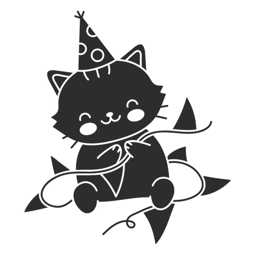 Cat cut out birthday deco PNG Design