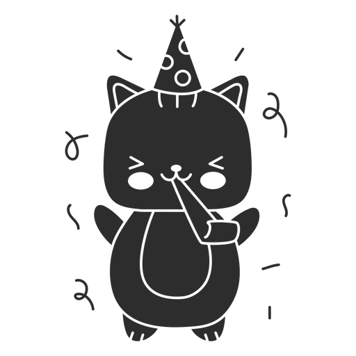Katze schnitt Geburtstagsfeier aus PNG-Design