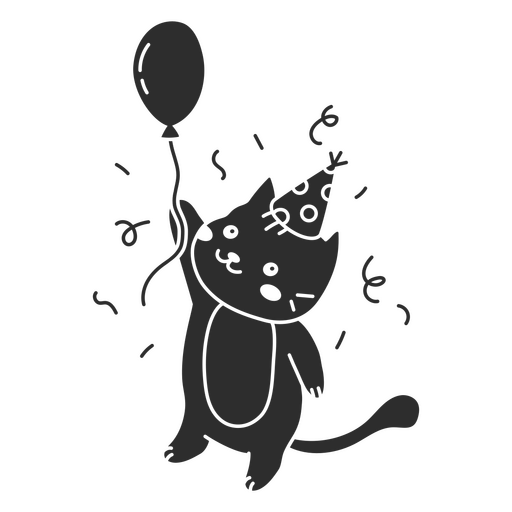 Festa de aniversário cortada de gato Desenho PNG