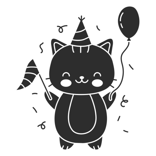 Cat kawaii cut out balloon PNG Design