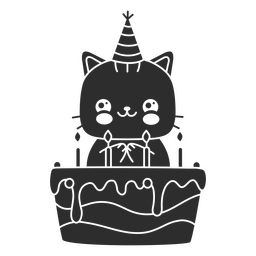 Katze kawaii Kuchen ausschneiden PNG-Design