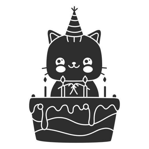 Cat kawaii cut out cake PNG Design