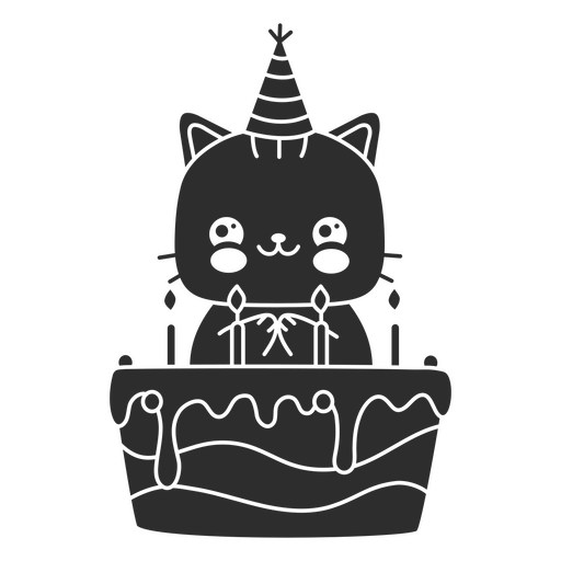 Katze kawaii Kuchen ausschneiden PNG-Design