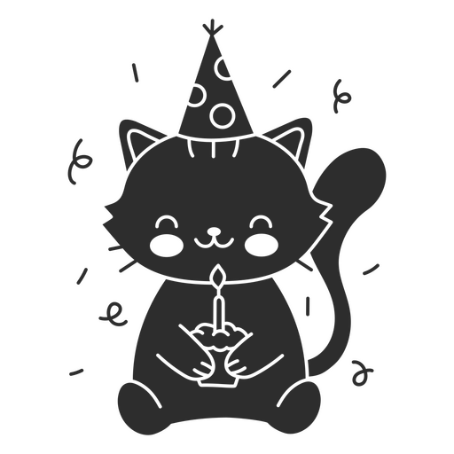 Katze kawaii Cupcake ausschneiden PNG-Design