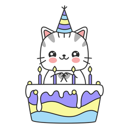 Cat cute birthday cake PNG Design Transparent PNG