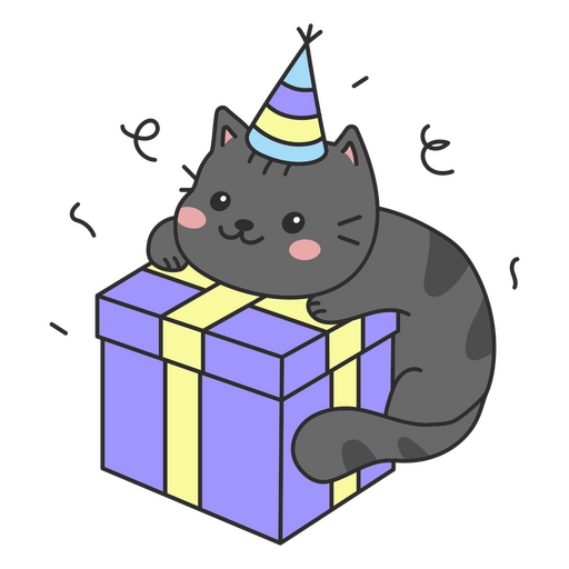 Katze süßes Geburtstagsgeschenk PNG-Design