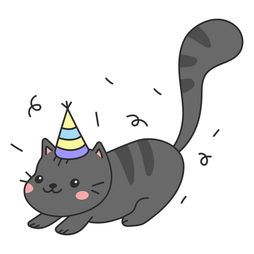 Design PNG E SVG De Balões Fofos De Aniversário De Gato Para Camisetas