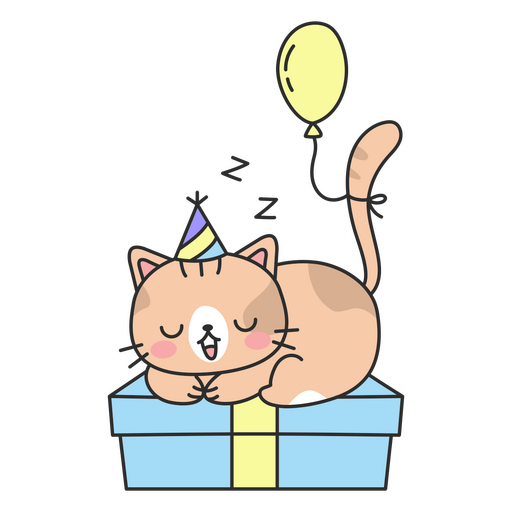 Cat cute birthday gift balloon PNG Design