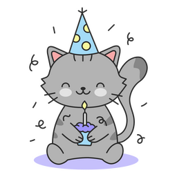 Design PNG E SVG De Balões Fofos De Aniversário De Gato Para Camisetas