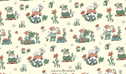 Gnomos no design de padrão de jardim